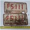 Image 1 : Pair of 1971 Sk license plates