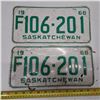 Image 1 : Pair of 1968 Sk license plates