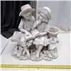 Image 1 : 2 children on a bench statue-19"H