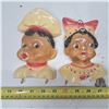 Image 1 : Vintage chalkware people with kitchen hooks