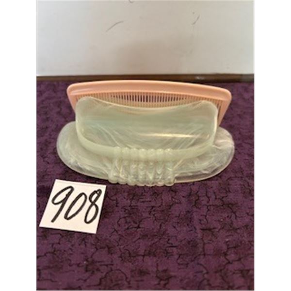 4 1/2" 2 Piece 1950's Comb Stand