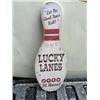 Image 1 : 20" Tall Lucky Laners Bowling Pin Sign