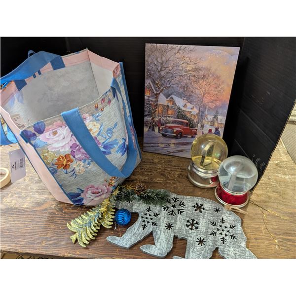 Misc. Christmas Decor and Painting, snow globes, and etc.