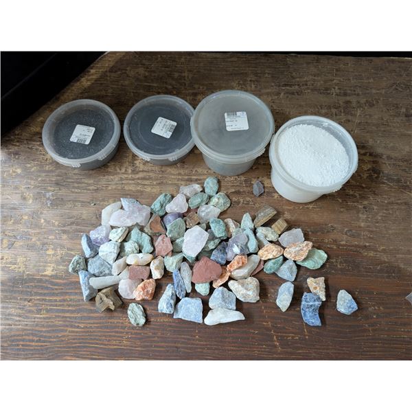 Lot of Grit (Worm Castings) and Variety of Rocks/Crystals