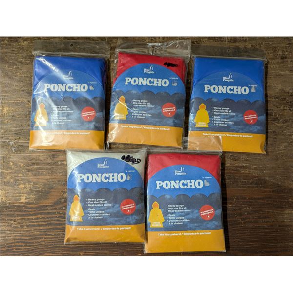 (4) Sealed Blue Penguin Poncho Large