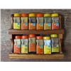 Image 1 : Wooden Spice Rack w/ Variety of spices 12"x10"