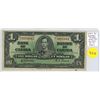 Image 1 : 1937 Bank of Canada 1937 $1. Gordon-Towers signatures. Wide Panel. M/L Prefix. BC-21c. F-15.