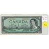 Image 1 : 1954 Modified Portrait $1. Beattie-Coyne signatures. D/L Prefix. BC-37a. Uncirculated.