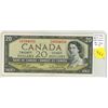 Image 1 : 1954 Modified Portrait $20. Beattie-Rasminsky signatures. F/W Prefix. BC-41b. VF-25.