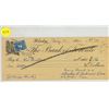 Image 1 : The Bank of Toronto cancelled cheque. Wolseley, Sask. Dated 1951. Includes Excise Stamp to help pay 