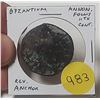 Image 1 : Byzantium. Anonymous Follis issued during the 11th Century. Reverse: Anchor. VG with verdigris.