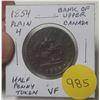 Image 1 : 1854 Bank of Upper Canada Half Penny Token. Plain 4 variety. VF.