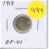 Image 1 : Canadian 1918 Silver 5 Cents. EF-40.