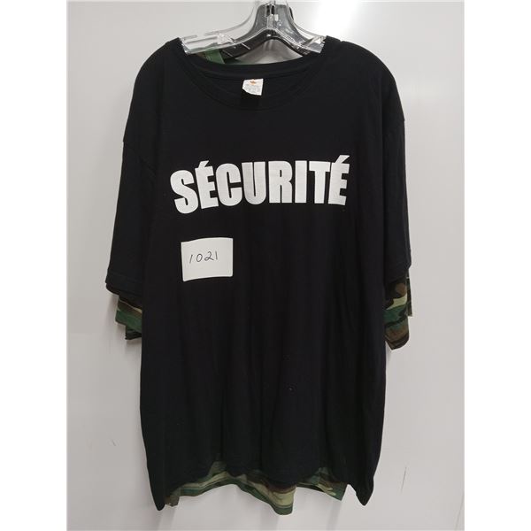 securite t shirts xxl and camo xxxl
