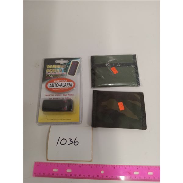 Alarm and 2x wallets
