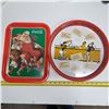 Image 1 : 2 metal  trays- 1 is coca cola