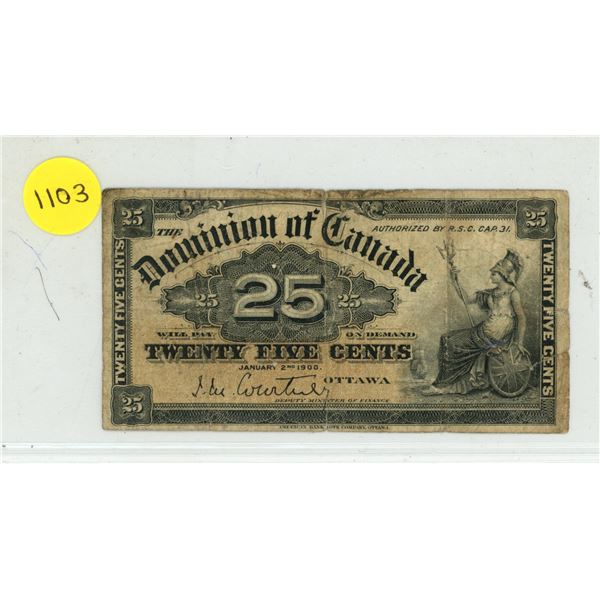 1900 Canadian Shinplaster.