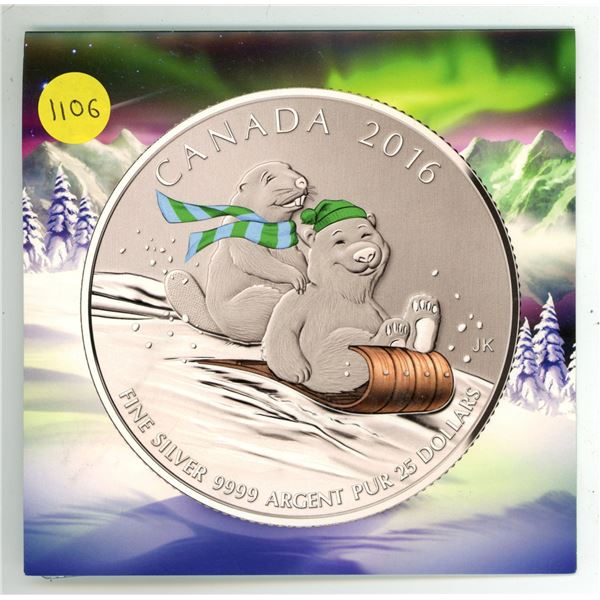 Canada 2016 Fine Silver 9999 Argent Pur 25 Dollars Coins.