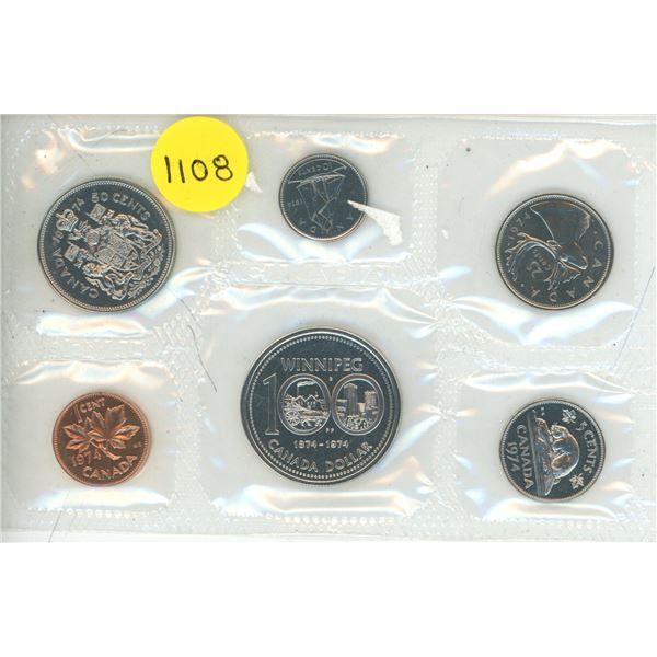 1974 Canadian Uncirculated Coin Set.
