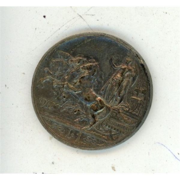 Italy .800 Silver Lire Coin 1917.