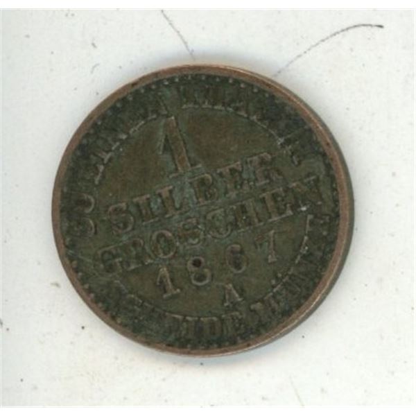 1867 A - 1 Silber Groschen .222 Silver German States.