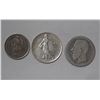 Image 2 : 1920 Swiss 1/2 France Silver Coin 7.5g, C 1870 Belgium Silver 1 Franc, 1902 French Franc .835 Silver
