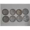 Image 2 : 1913, 1918, 1919, 1920, 1929, 1934, 1937, 1967 Canadian Silver 25 Cents Coins.