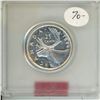 Image 2 : 1944 Canadian Silver 25 Cents. Issued during World War II. AU-50. Bright White. Housed in a hard pla