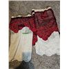 Image 2 : Two 'Rod Pocket' Lace Café Curtains 92" x 24". Tea Pot, Japanese Tea Set. Three Candles. Black Tarot