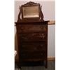 Image 3 : Antique Four Drawer Dresser, great project piece 29.5" wide x 70.5" tall with Mirror
