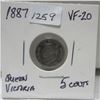 Image 1 : 1887 queen victoria five cents