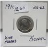 Image 1 : 1910 high grade king edward 5 cents