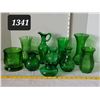 Image 1 : Vintage green glass vases.