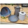 Image 1 : Group of old metal enamelware