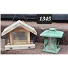 Image 1 : Wood & metal bird feeders.