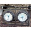 Image 2 : Outdoor metal clock / thermometer.