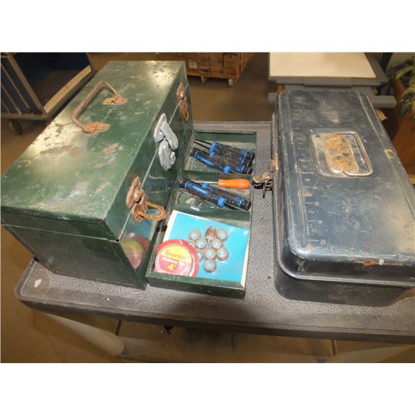 2 Small Tool Boxes w/ assorted Tools