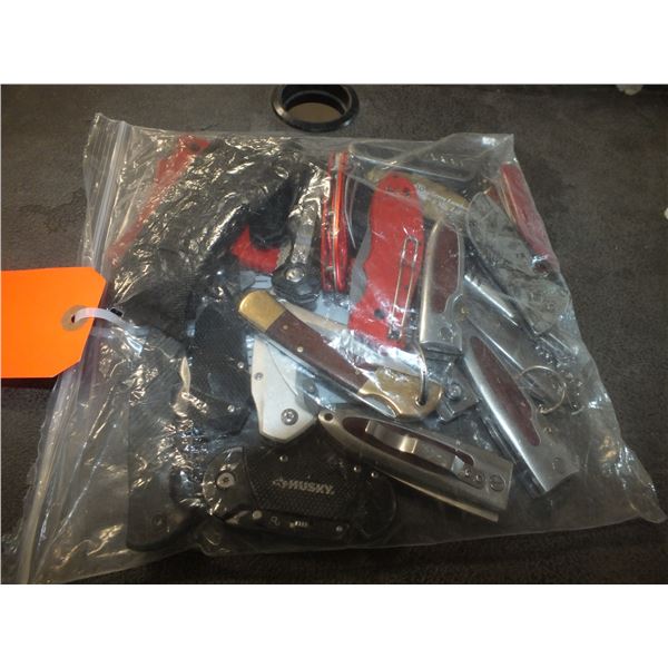 Bag Of Assorted Pocket Knives