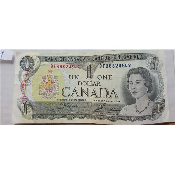 1973 canadian $1 bill- BFB8824549