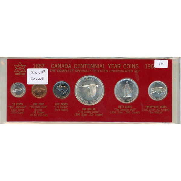 1967 canada silver centennial proof- like set