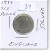 Image 1 : 1936 england silver six pence coin