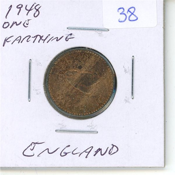 1948 england one farthing coin