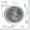 Image 1 : 1958 canadian B.C centennial silver dollar