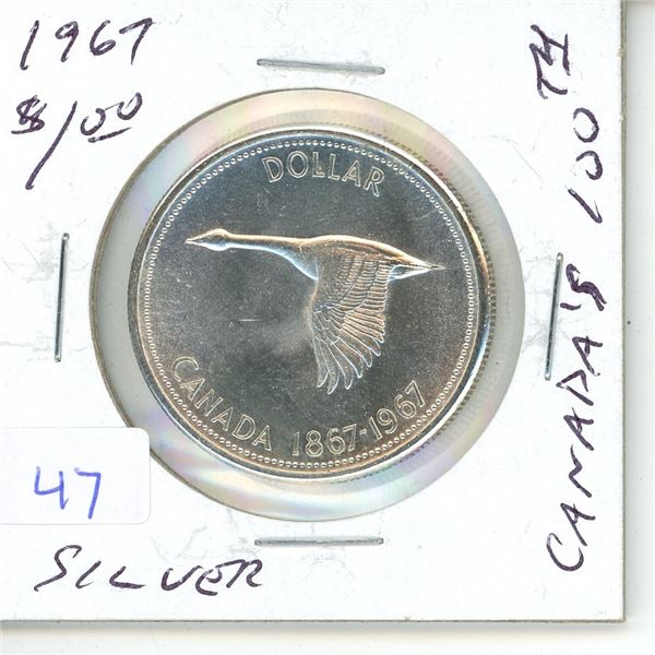 1967 canadian centennial silver dollar