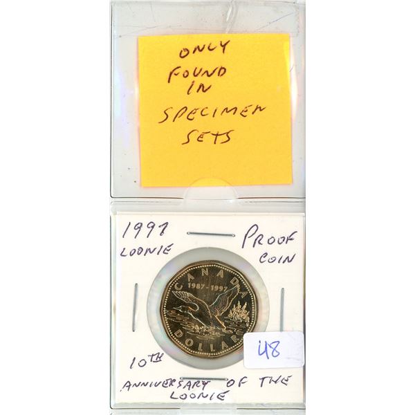 1997 canadian flying loon proof-ike dollar coin
