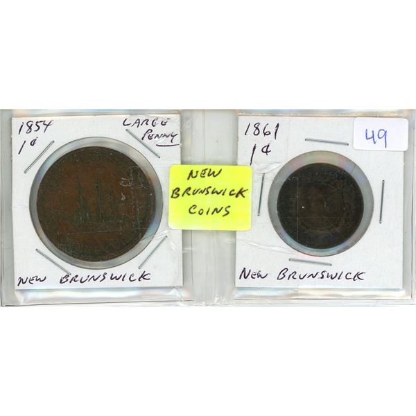 1854 & 1861 newbrunswick pennies