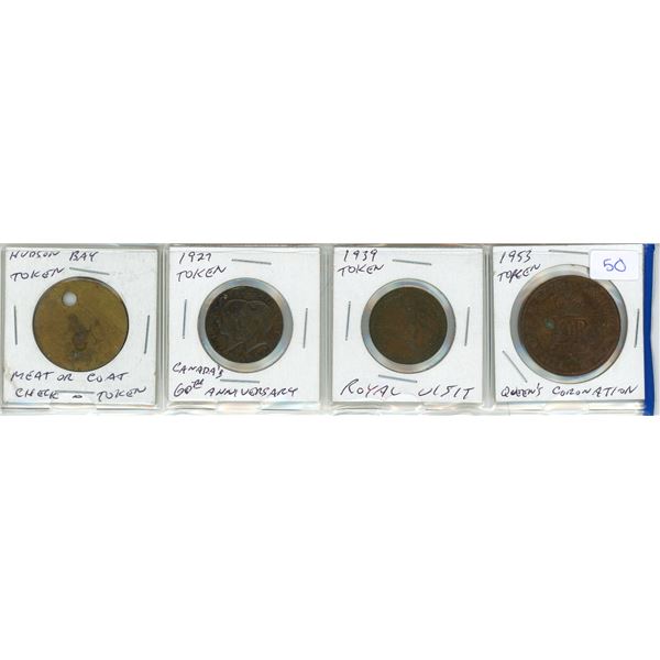 4 canadian tokens- various years