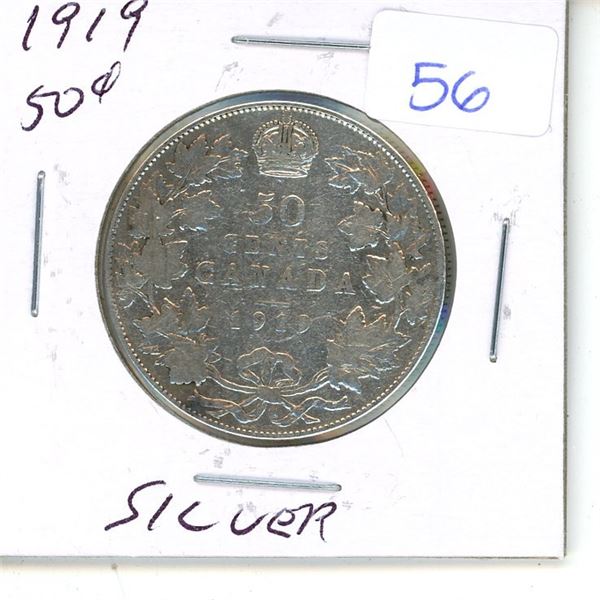 1919 canadian silver half-dollar