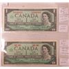 Image 1 : 2x1967 canadian 1 dollar bill- l w/o serial number