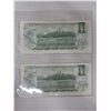 Image 2 : 2x1973 canadian 1 dollar bill-consecutive serial numbers